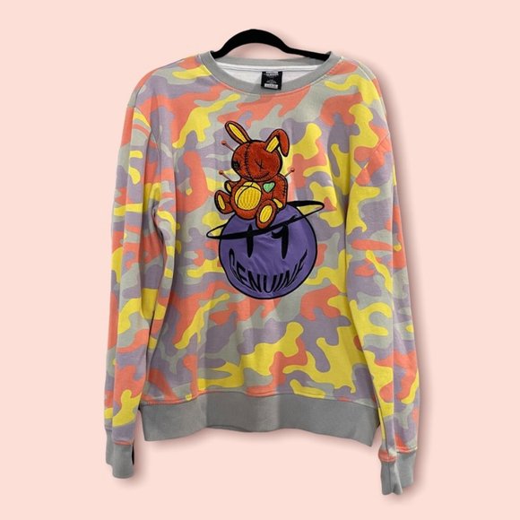 Genuine Authentic Garments Other - Genuine Authentic Garments Pullover Sweatshirt Pastel Colors Smiley Face Large